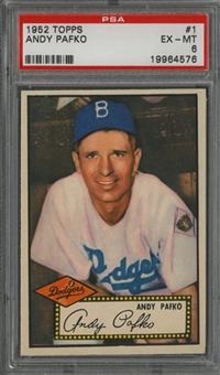 1952 Topps #1 Andy Pafko, Red Back - PSA EX-MT 6